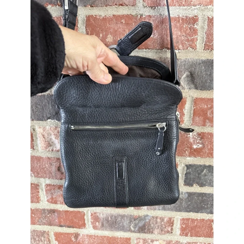 Black Leather Cole Haan Crossbody‎ w/Adj. Strap,